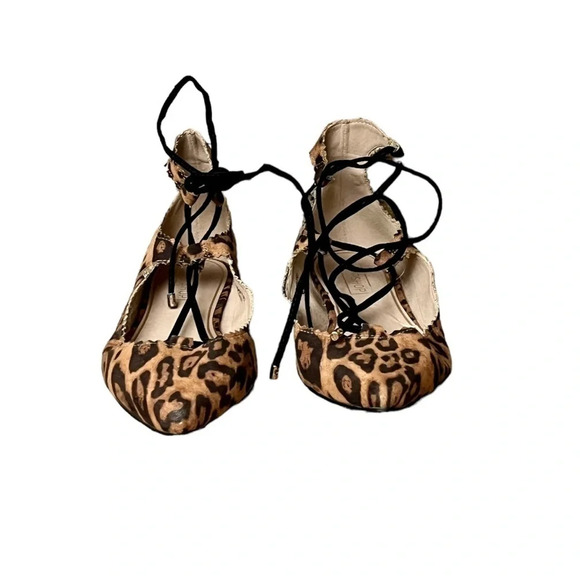 Womens Topshop Leopard Print Lace-up Flat -multicolor slip on flap 4/37 - Picture 3 of 13